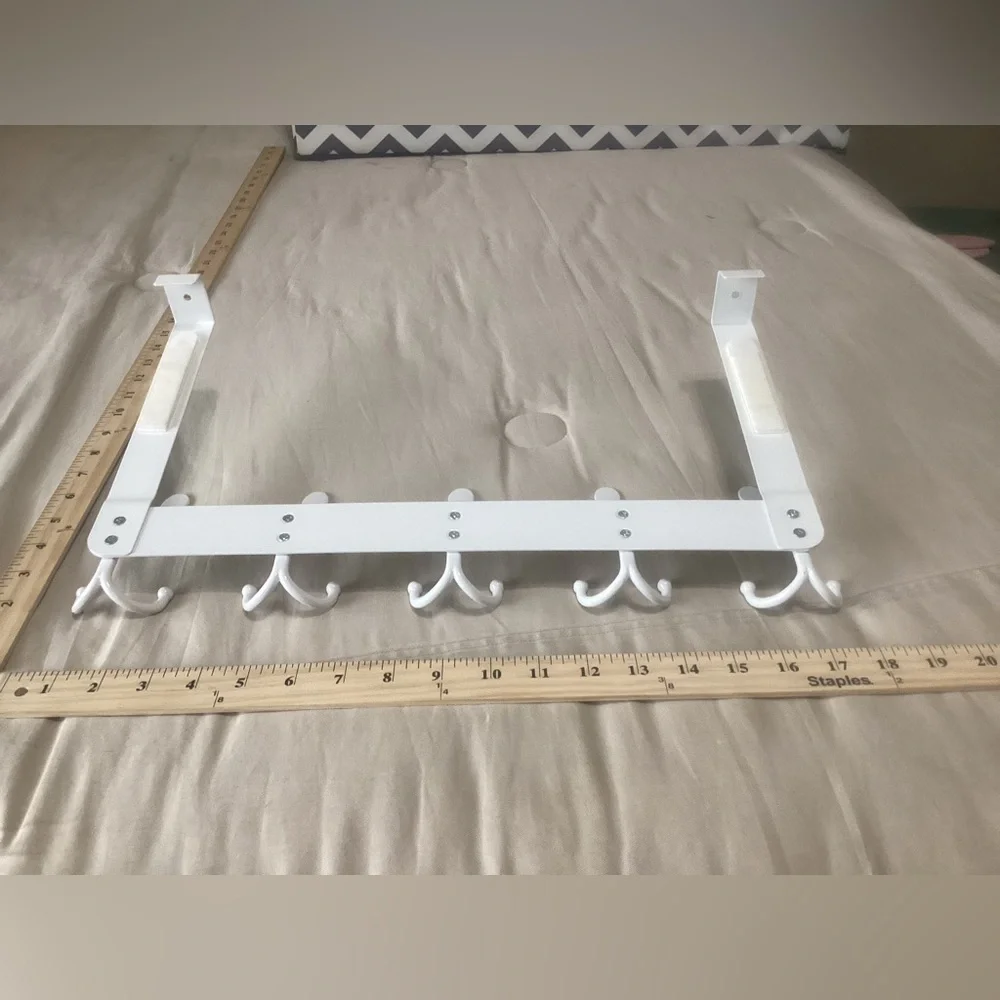 White Over-the-Door Hook Rack
